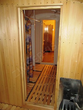 Вагон-дом сауна баня с душем на раме